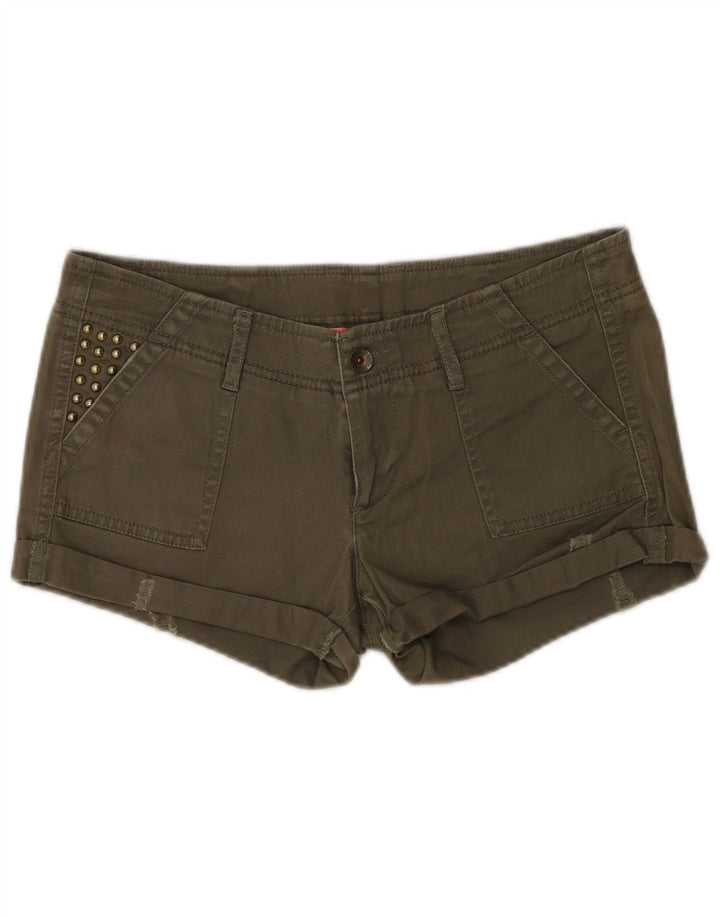Pantaloni caldi denim da donna Benetton W28 cotone kaki medio
