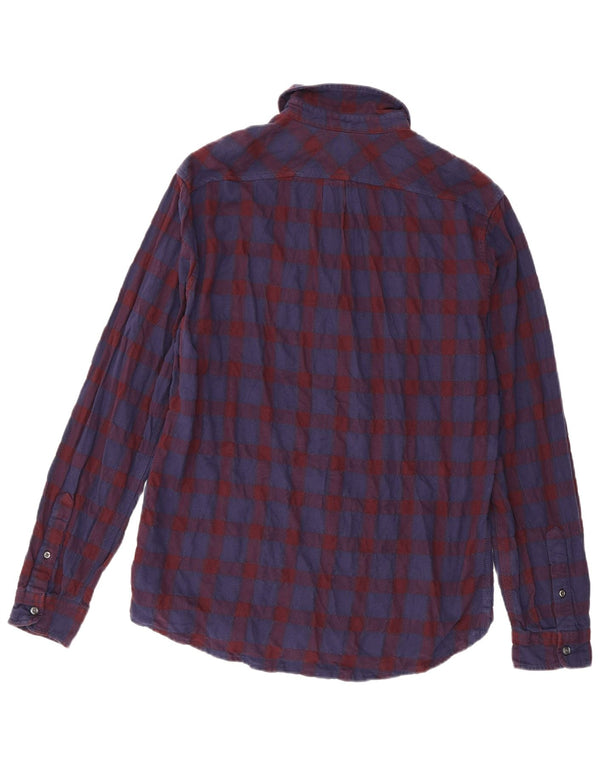 Camicia Diesel da uomo in flanella XL in cotone a quadri blu navy