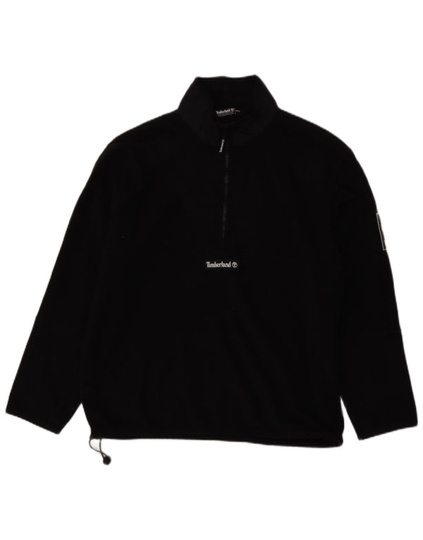 Maglione in pile da uomo con zip e collo Timberland medio poliestere nero
