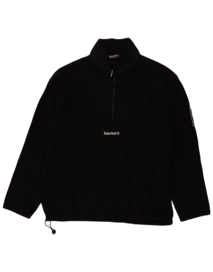 Maglione in pile da uomo con zip e collo Timberland medio poliestere nero
