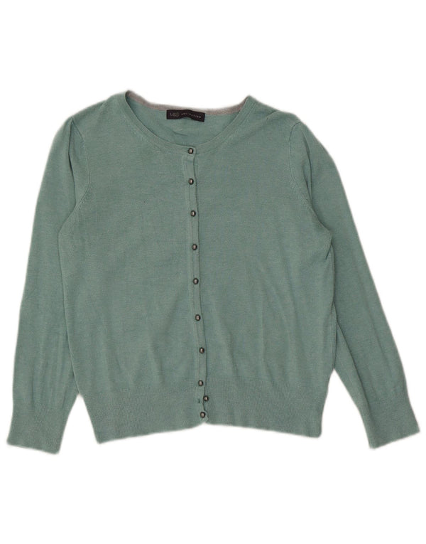 Maglione cardigan da donna Marks & Spencer UK 12 Viscosa verde medio