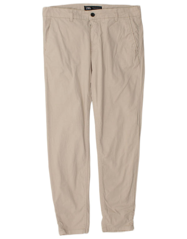 Pantaloni chino slim da uomo Zara EU 42 Large W32 L30 Bianco