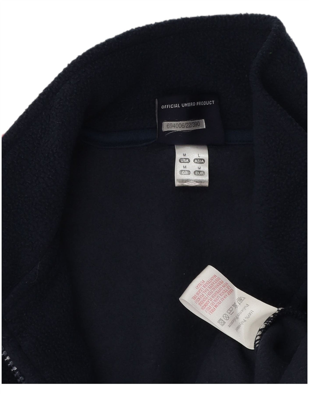Maglione in pile da uomo Umbro con collo con zip, poliestere color block medio blu navy
