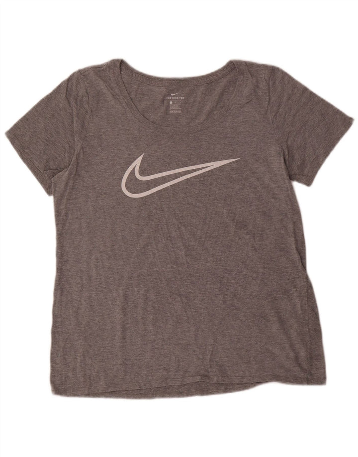 T-shirt grafica NIKE da donna con taglio atletico, taglia UK 16, grande, grigio chiazzato