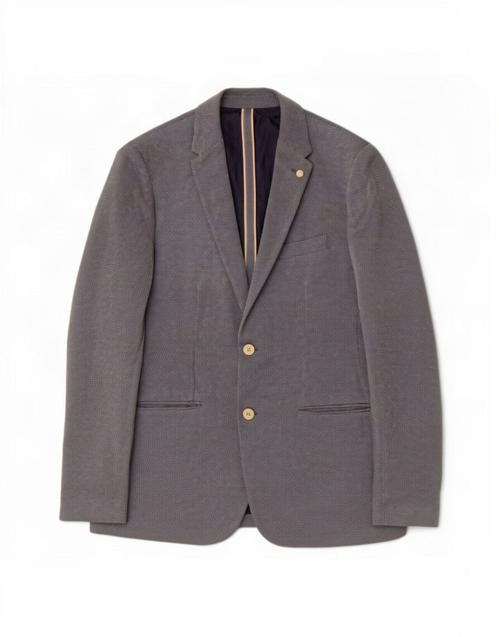 Giacca blazer da uomo a 2 bottoni Zara UK 40 grande cotone blu