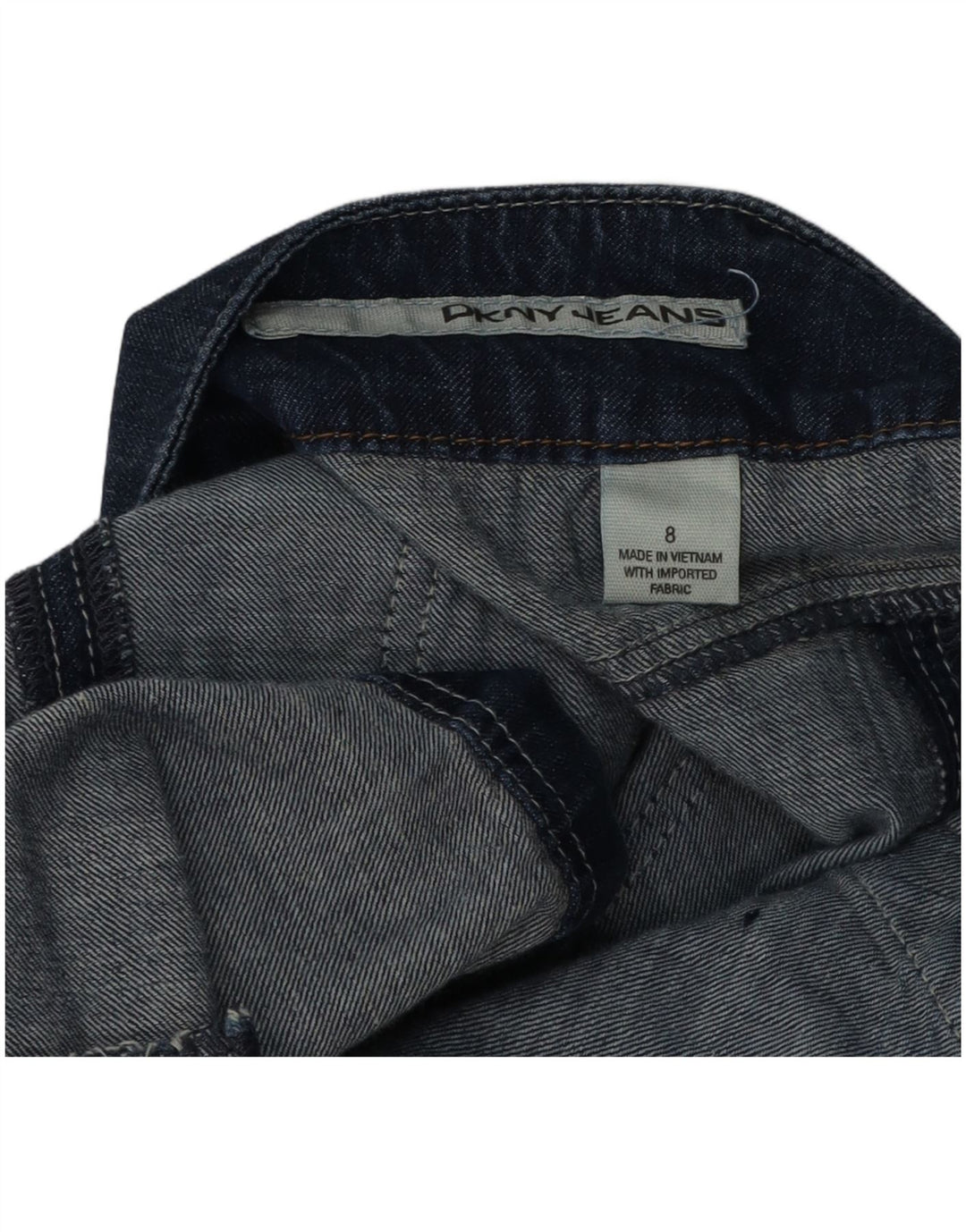 Mini gonna di jeans da donna Dkny US 8 media W32 blu