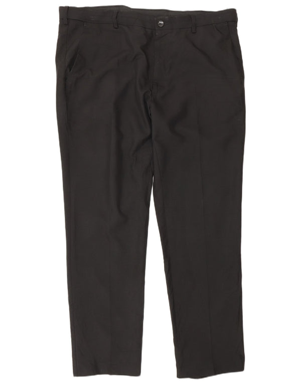 Pantaloni da abito dritti da uomo Marks & Spencer vestibilità regolare W40 L30 neri