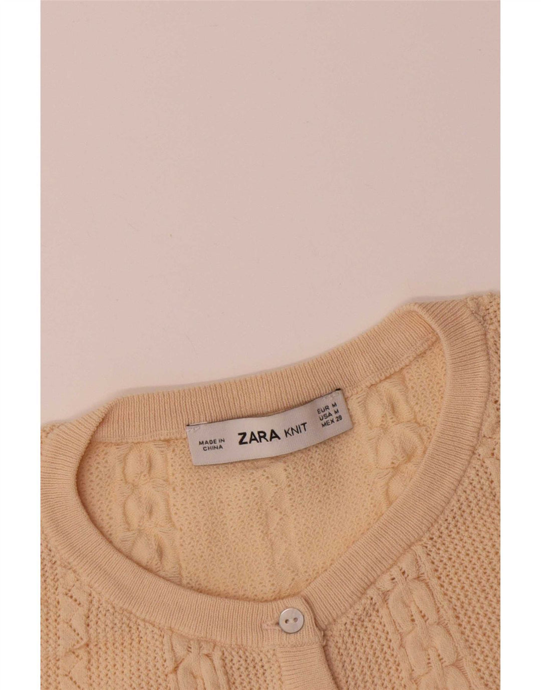 Maglione Zara da donna con collo a bottoni, UK 12, beige medio