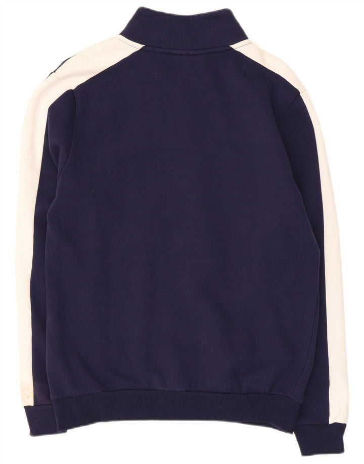 Felpa Fila da uomo con grafica con zip e collo, maglione piccolo blu navy color block