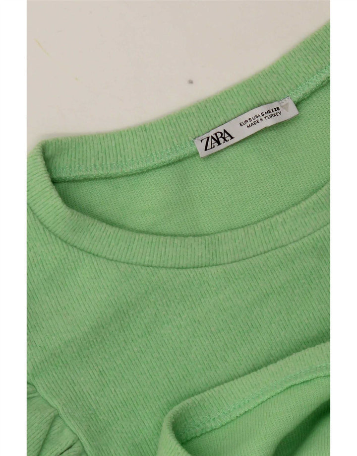 Top corto da donna Zara UK 10 piccolo verde