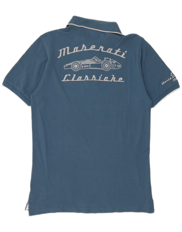 Polo grafica da uomo Maserati in cotone blu medio
