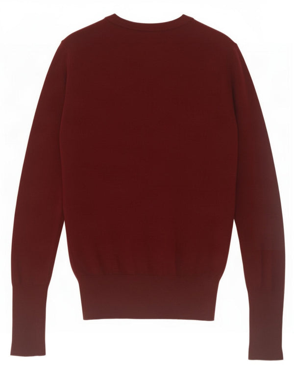 Maglione maglione girocollo da donna Zara UK 10 piccolo bordeaux