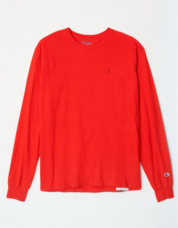 Champion Top da uomo a maniche lunghe in cotone rosso grande