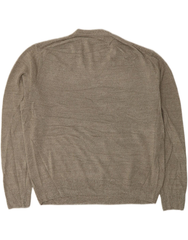 DOCKERS Maglione da uomo con scollo a V XL Acrilico chiazzato kaki