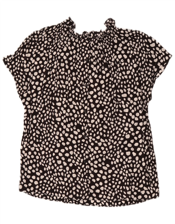 Camicetta Zara da donna Top UK 10 piccola viscosa maculata nera
