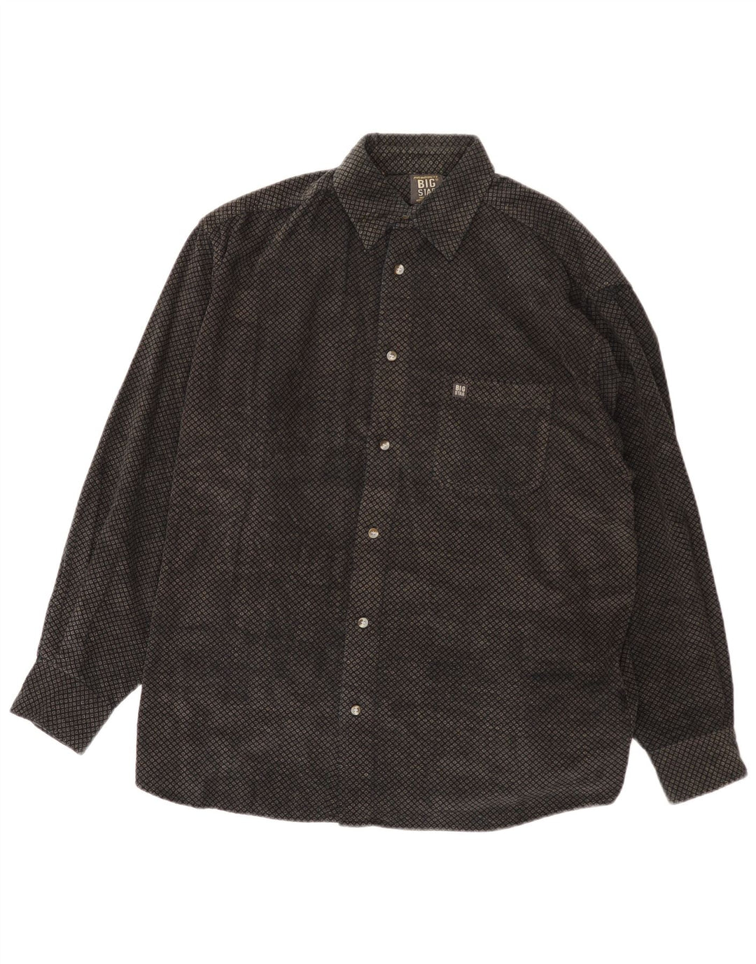 Camicia da uomo Big Star in cotone geometrico nero medio