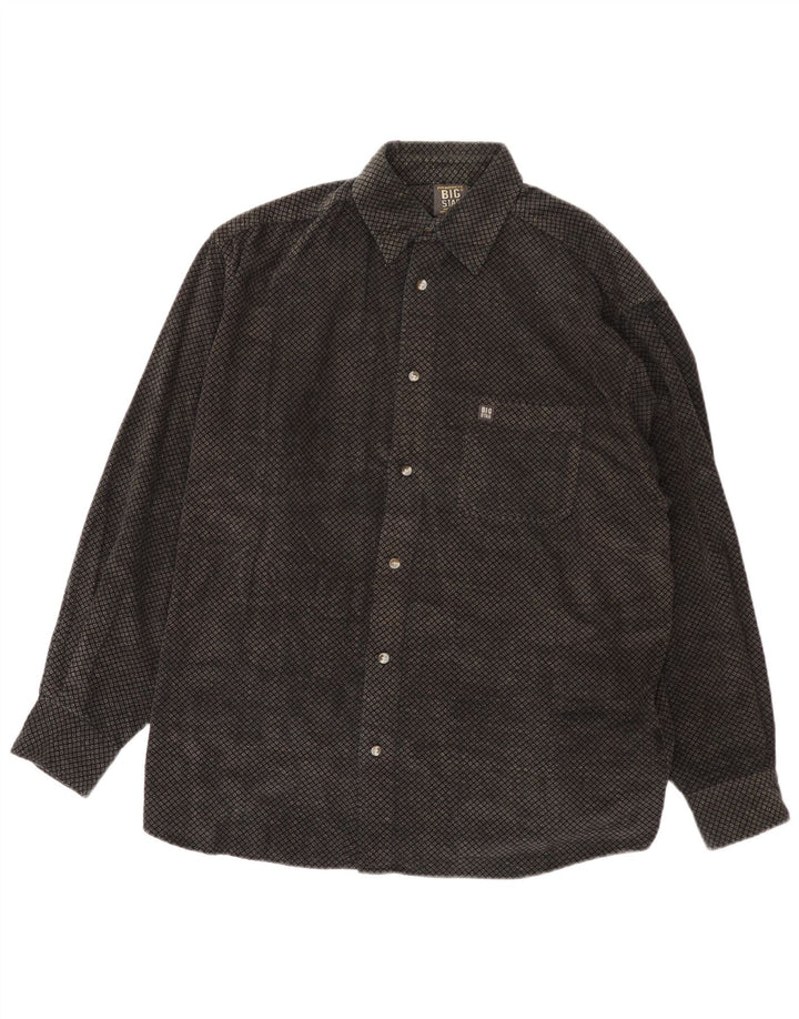 Camicia da uomo Big Star in cotone geometrico nero medio