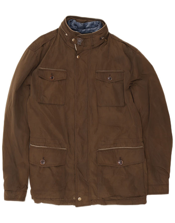 Massimo Dutti Giacca a vento militare con cappuccio da uomo UK 44 2XL Marrone