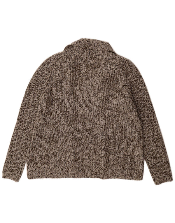 Maglione cardigan aperto da donna Marks & Spencer UK 16 grande grigio screziato