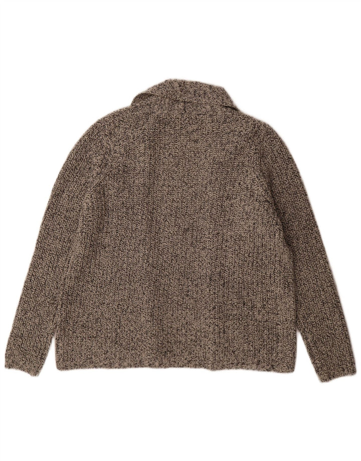 Maglione cardigan aperto da donna Marks & Spencer UK 16 grande grigio screziato