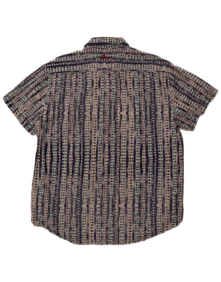 Desigual Camicia a maniche corte da uomo XL Blu in cotone geometrico
