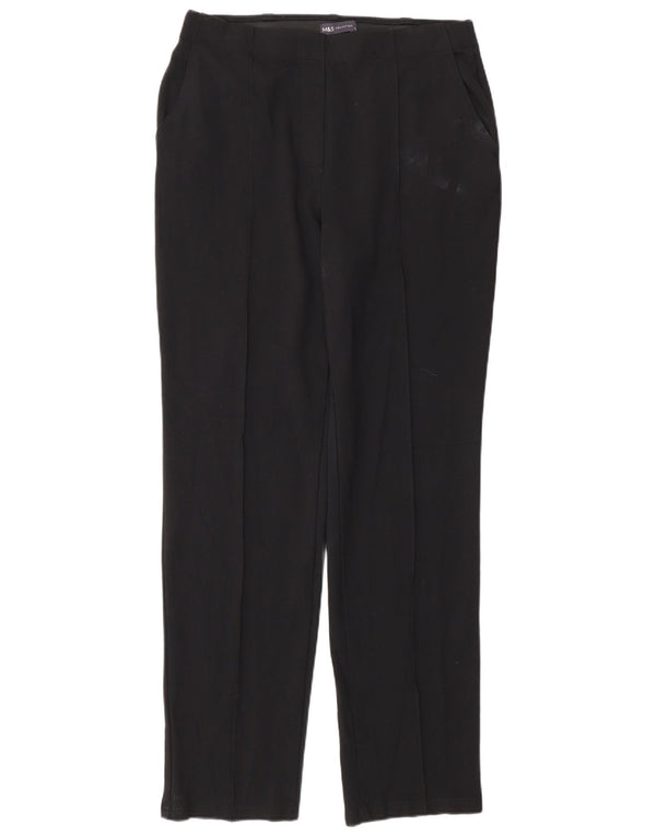 Pantaloni chino dritti da donna Marks & Spencer UK 12 medi W30 L30 neri