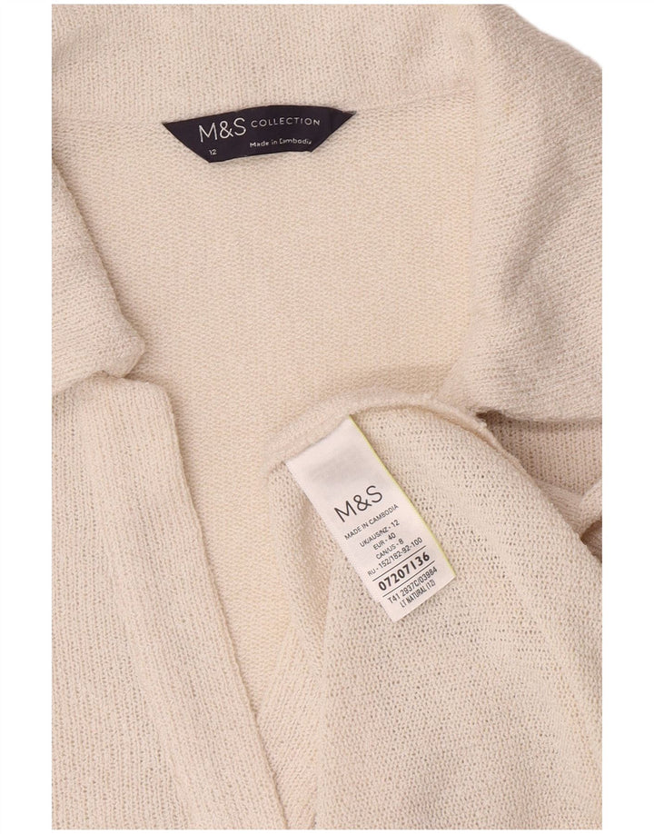 Polo da donna Marks & Spencer UK 12 poliestere bianco medio