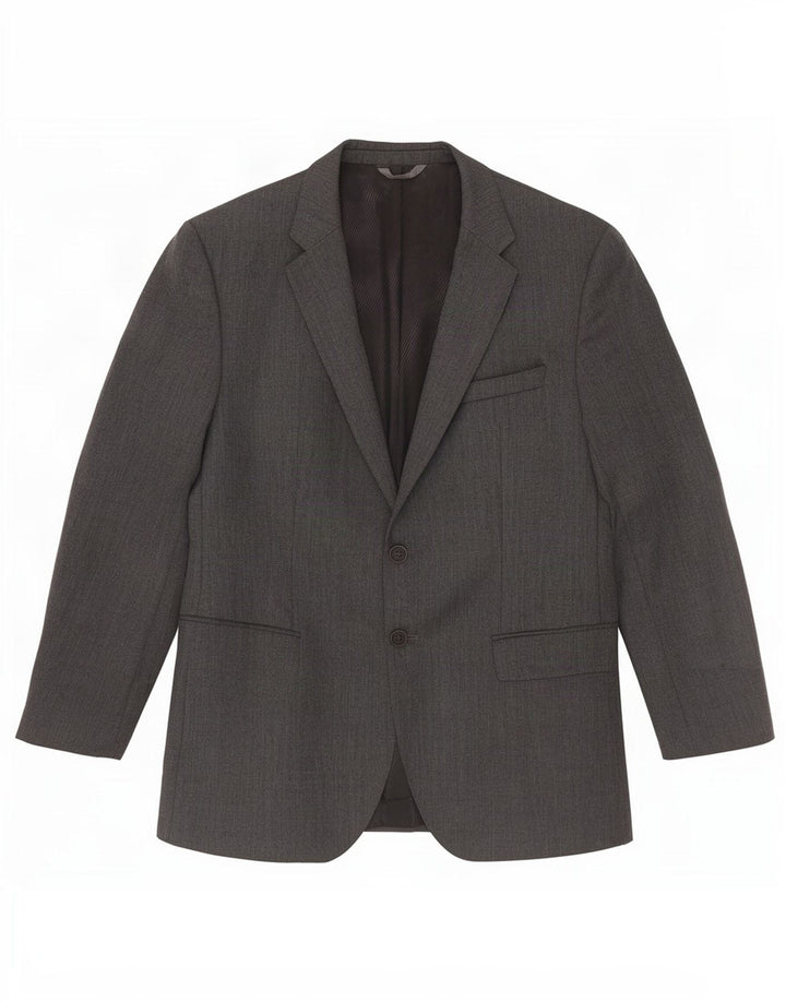 Giacca blazer da uomo a 2 bottoni Hugo Boss EU 52 XL lana vergine grigia