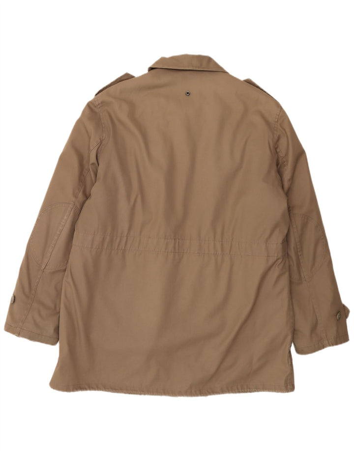 Giacca militare sherpa da uomo vintage EU 58 4XL poliestere marrone