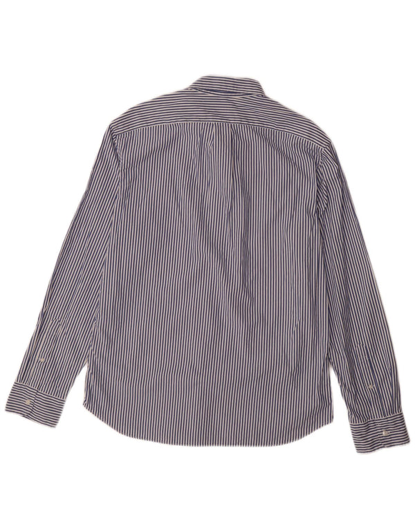 J. CREW Camicia slim da uomo grande cotone gessato blu navy
