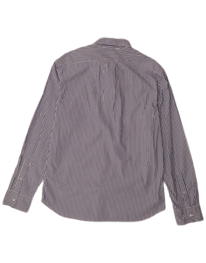 J. CREW Camicia slim da uomo grande cotone gessato blu navy