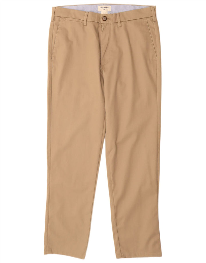 DOCKERS Pantaloni chino slim fit da uomo W32 L30 in cotone beige