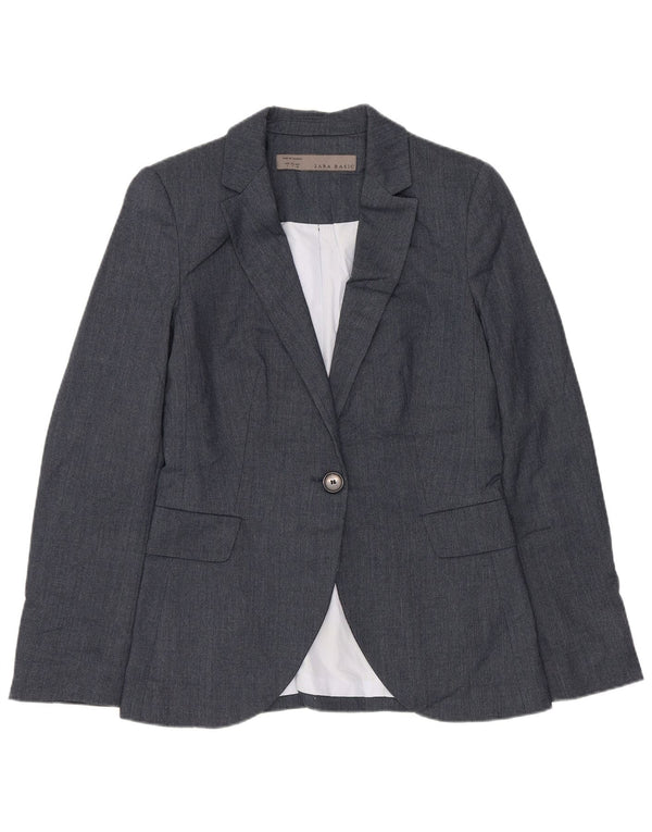 Giacca blazer da donna a 1 bottone Zara UK 10 piccola in poliestere blu navy