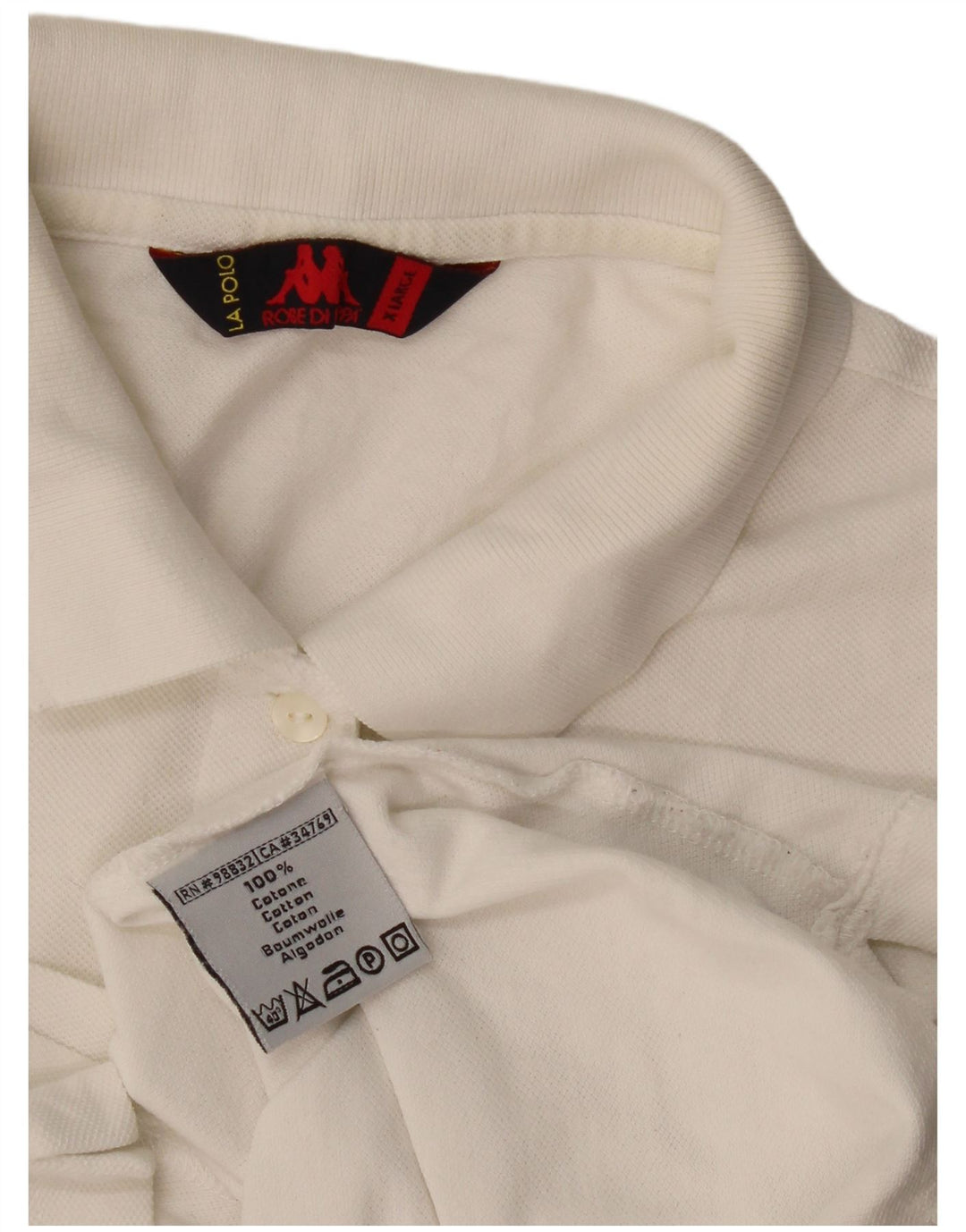 Polo Kappa da uomo XL in cotone bianco sporco