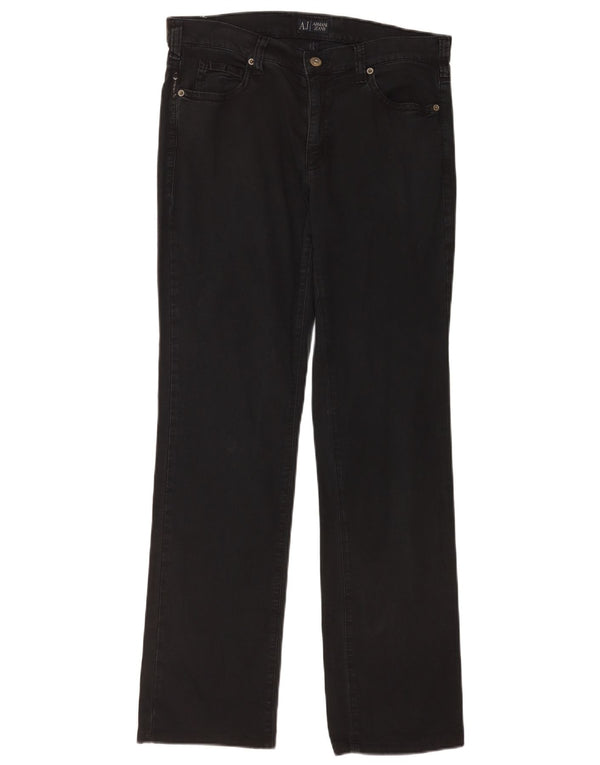 Jeans dritti da donna Armani W31 L31 cotone nero
