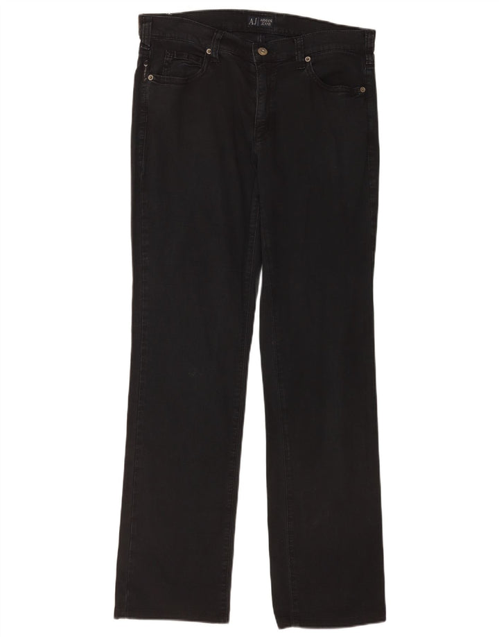 Jeans dritti da donna Armani W31 L31 cotone nero