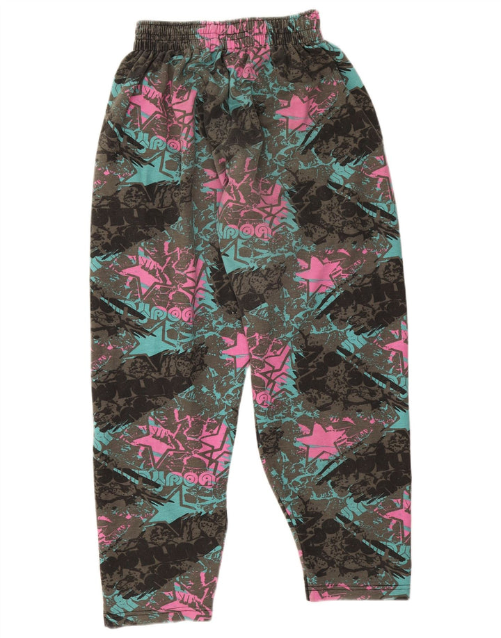 Pantaloni da tuta vintage da donna UK 16 grandi retrò multicolore