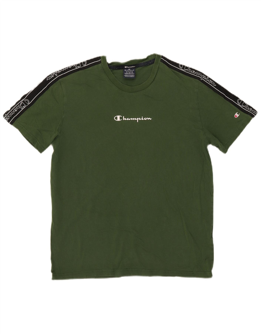 T-shirt grafica da uomo Champion Top verde medio color block