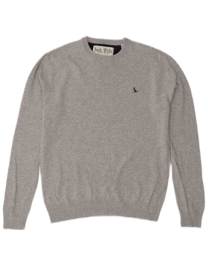 Maglione maglione girocollo da uomo Jack Wills piccolo cotone grigio