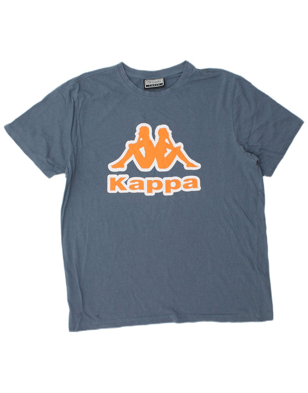 T-shirt grafica da uomo Kappa Top Large in cotone blu