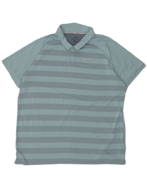 Polo NIKE da uomo 2XL poliestere a righe blu