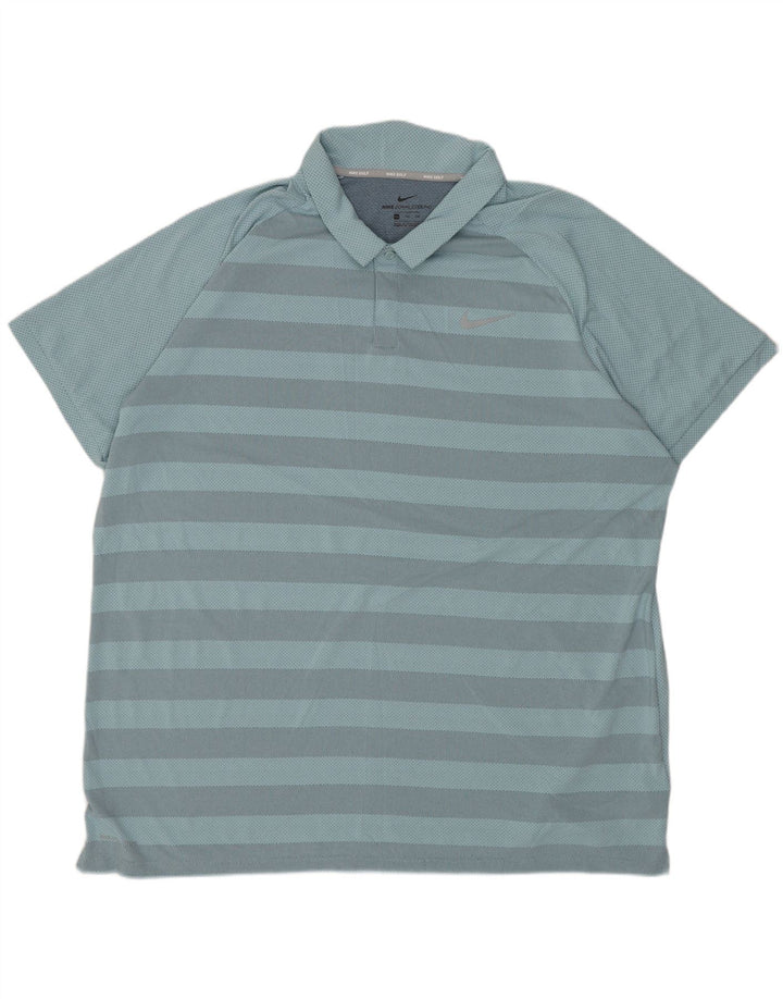 Polo NIKE da uomo 2XL poliestere a righe blu