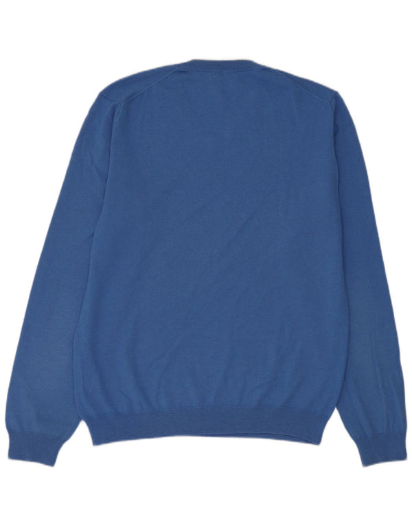 Maglione maglione da donna con scollo a V Sun68 UK 18 XL lana merino blu