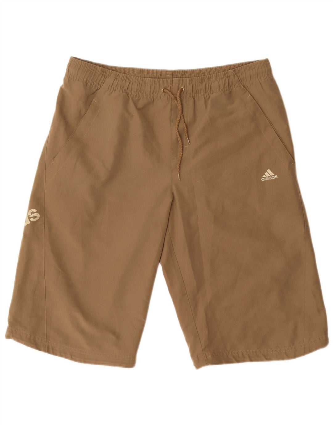 Pantaloncini sportivi grafici da uomo Adidas in poliestere marrone medio