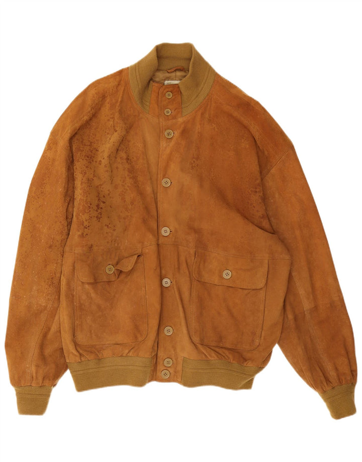 Bomber Uomo In Pelle Scamosciata Conbipel IT 60 3XL Pelle Marrone