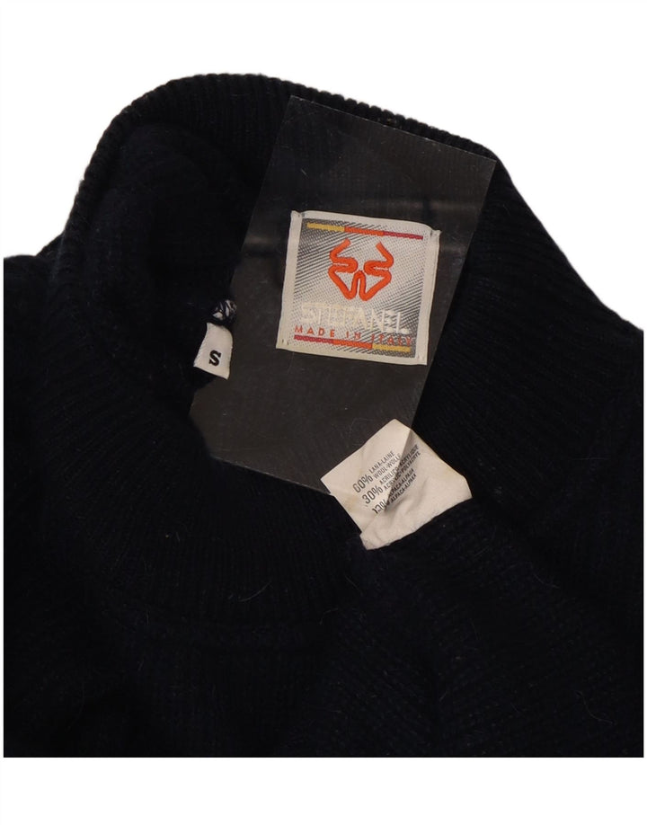 STEFANEL Maglione da uomo con collo alto e maglione piccolo in lana blu navy