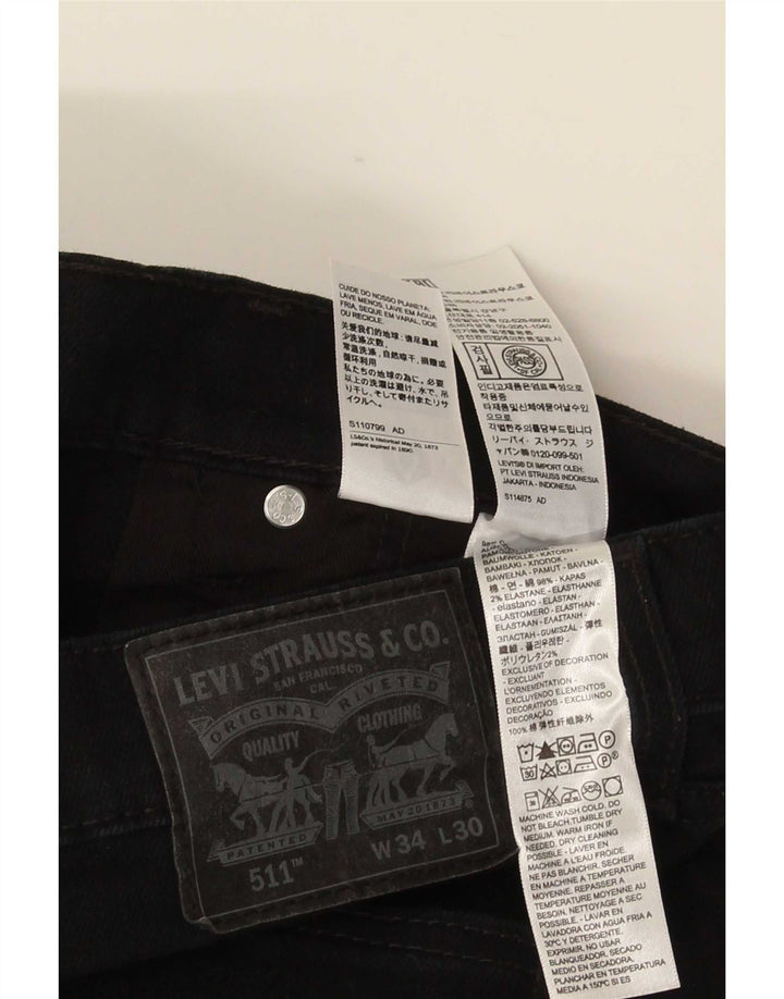 Jeans Levi's Uomo 511 Slim W34 L30 Cotone Nero