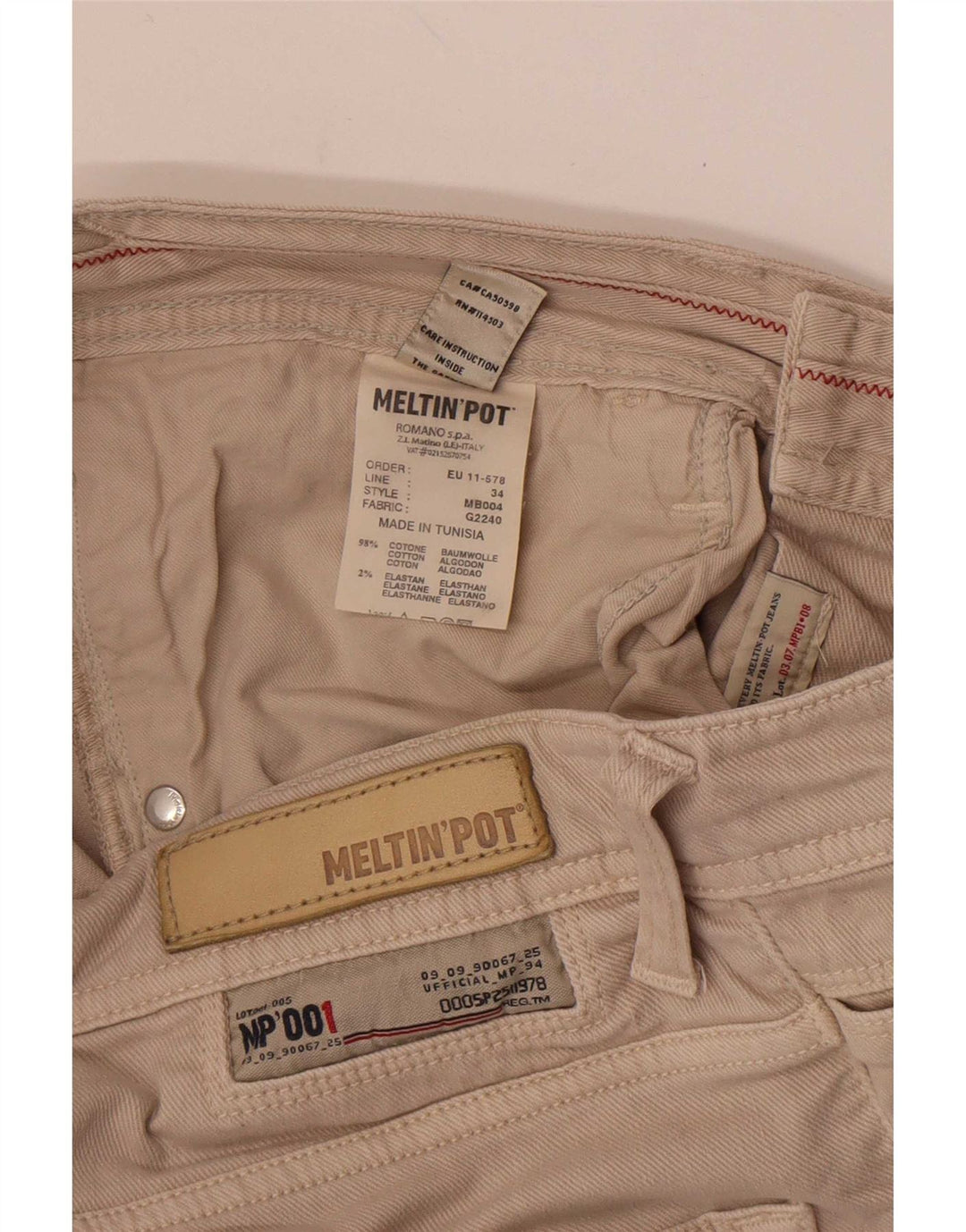 Pantaloncini casual da donna Meltin' Pot W32 Large in cotone beige