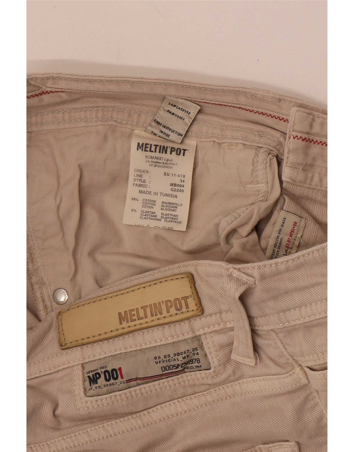 Pantaloncini casual da donna Meltin' Pot W32 Large in cotone beige
