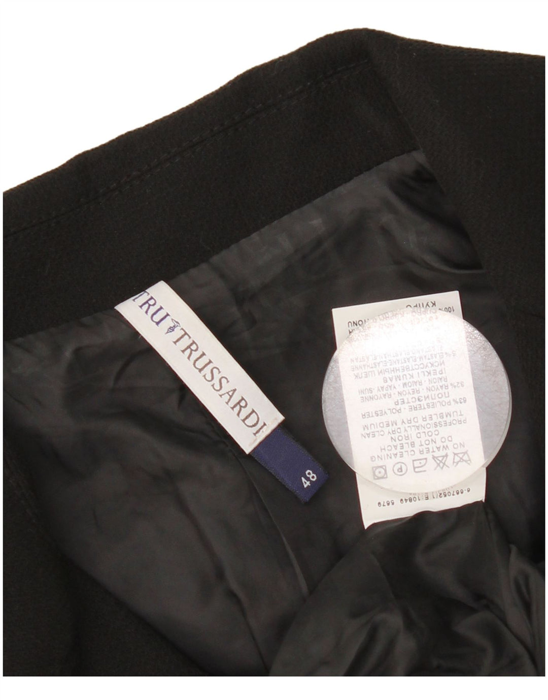 Giacca Blazer 3 Bottoni Donna Trussardi IT 48 XL Poliestere Nero